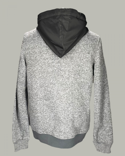 MS100-438GREY BLK HOODY WITH CORD
